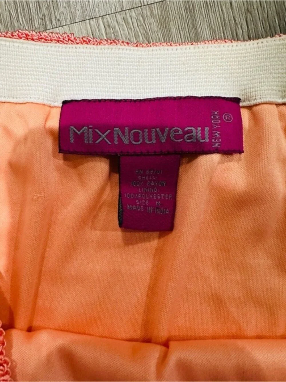 Mix Nouveau Apricot Coral Crochet Knit Maxi Skirt Set Boho Coastal Size L